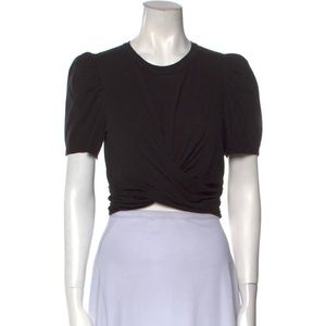 ALC Black Crew Neck Short Sleeve Top w/ tie in the back